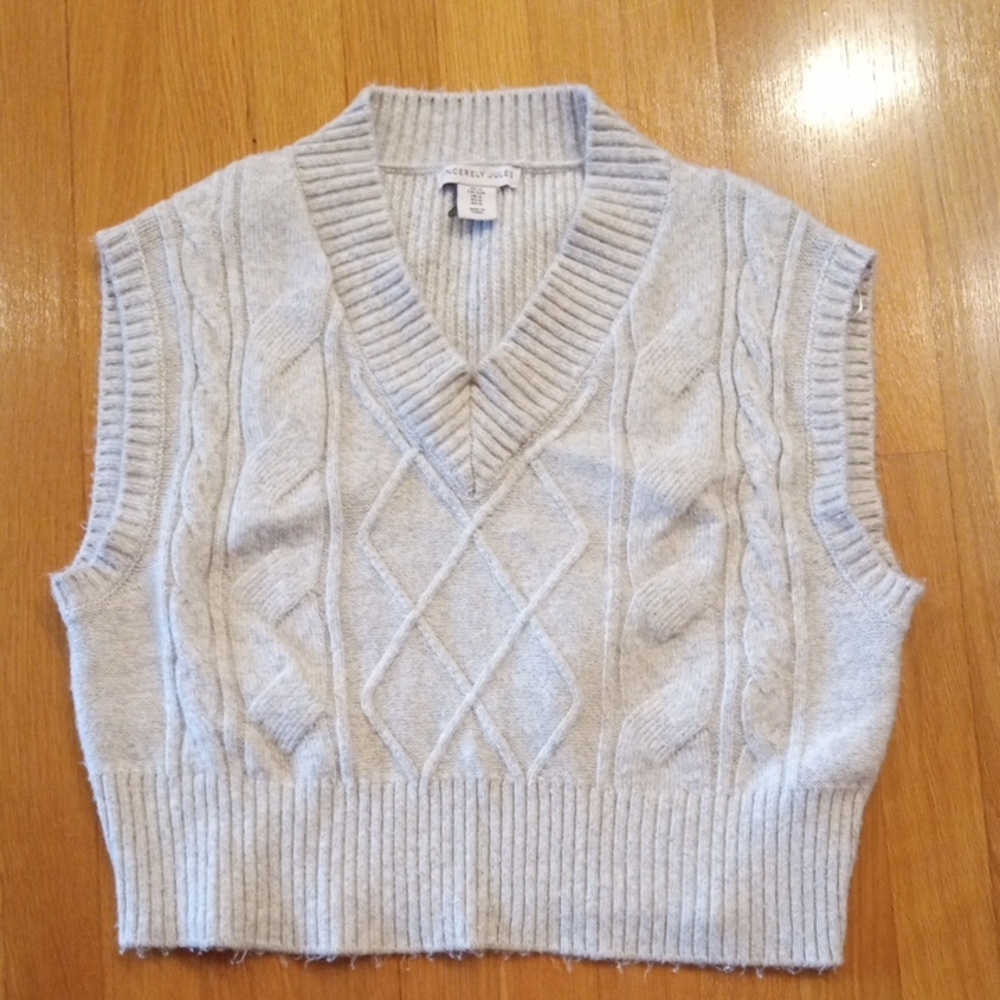 Sincerely Jules Wool Blend Sleeveless Sweater Vest Womens Small